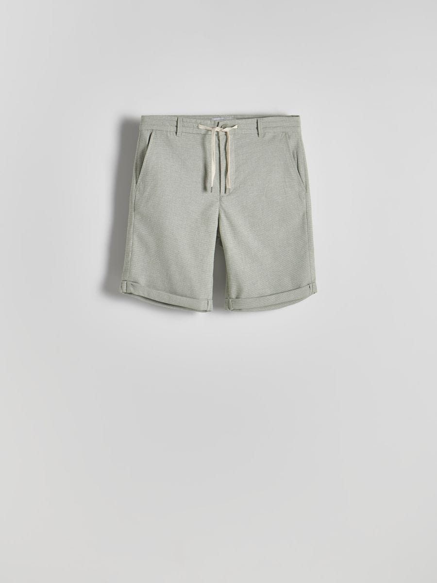 Regular shorts with linen blend - pale green - RESERVED - 4