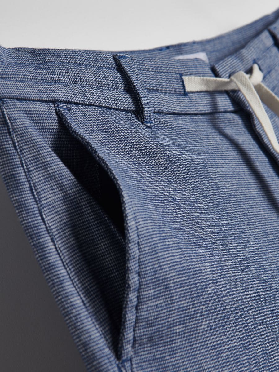 Regular shorts with linen blend - navy - RESERVED - 2