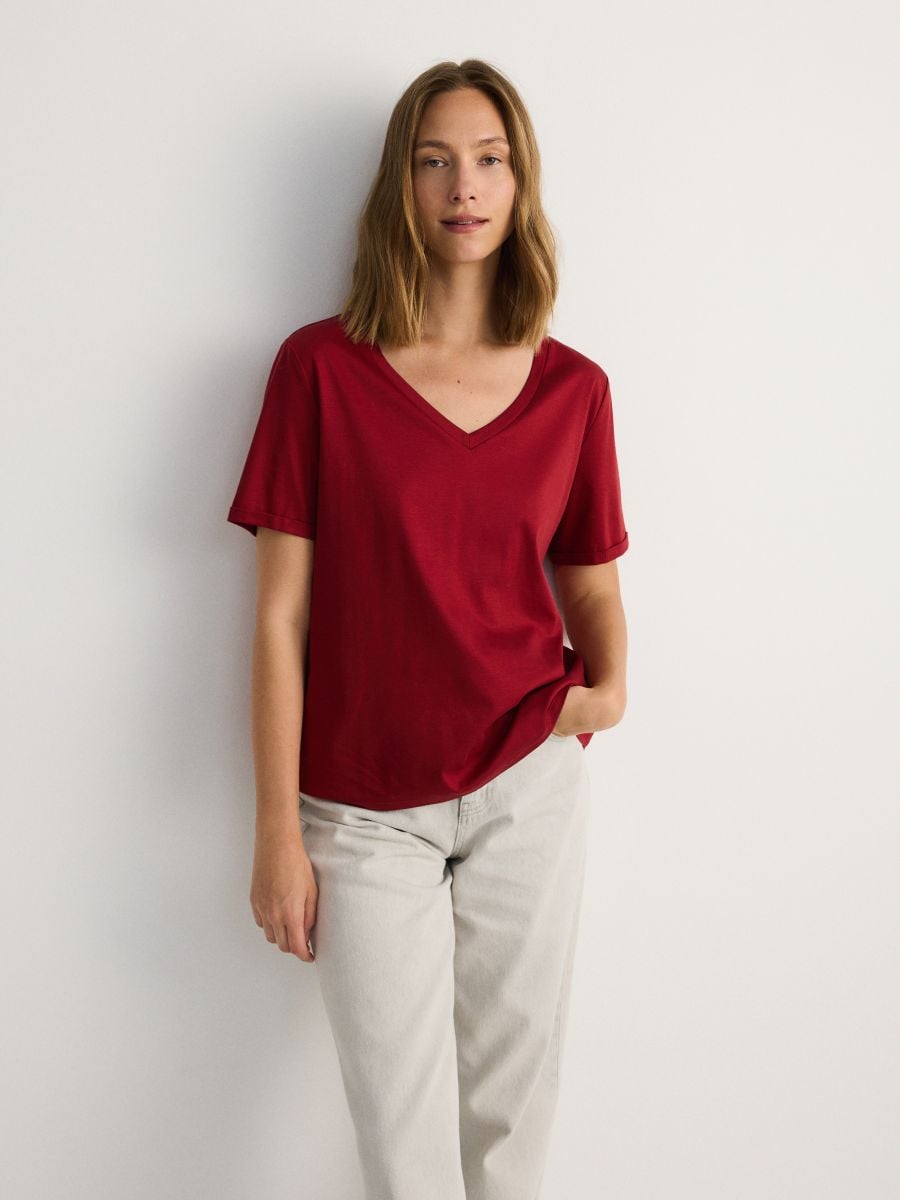 LADIES` T-SHIRT - maroon - RESERVED