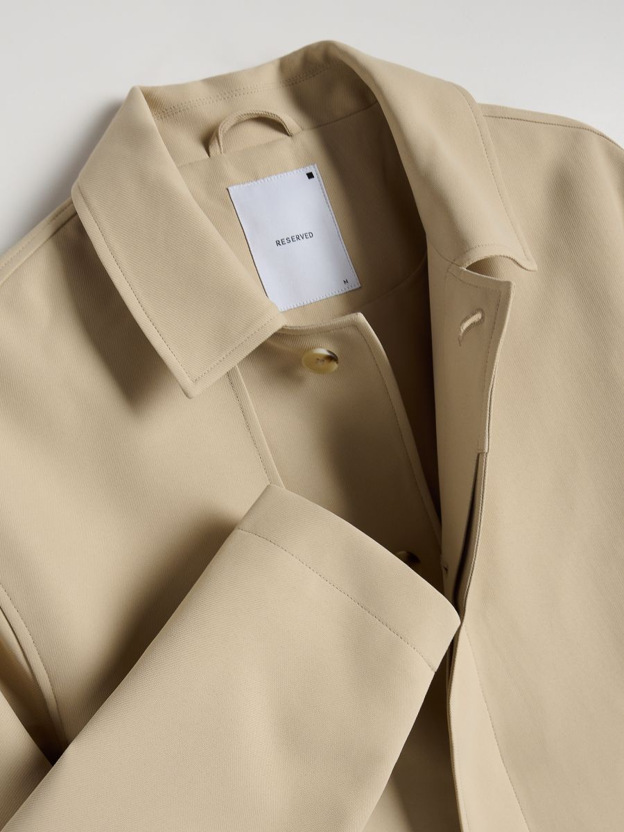 Jacket with collar - beige - RESERVED - 8