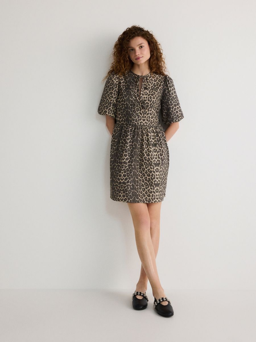 Animal pattern dress - multicolor - RESERVED