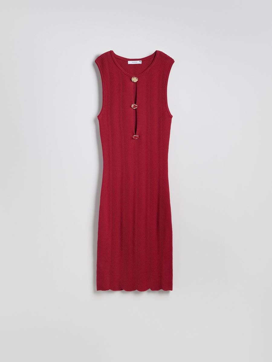 Dress with decorated buttons - red - RESERVED - 5