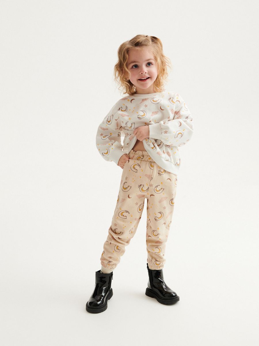 Patterned trousers - beige - RESERVED - 3