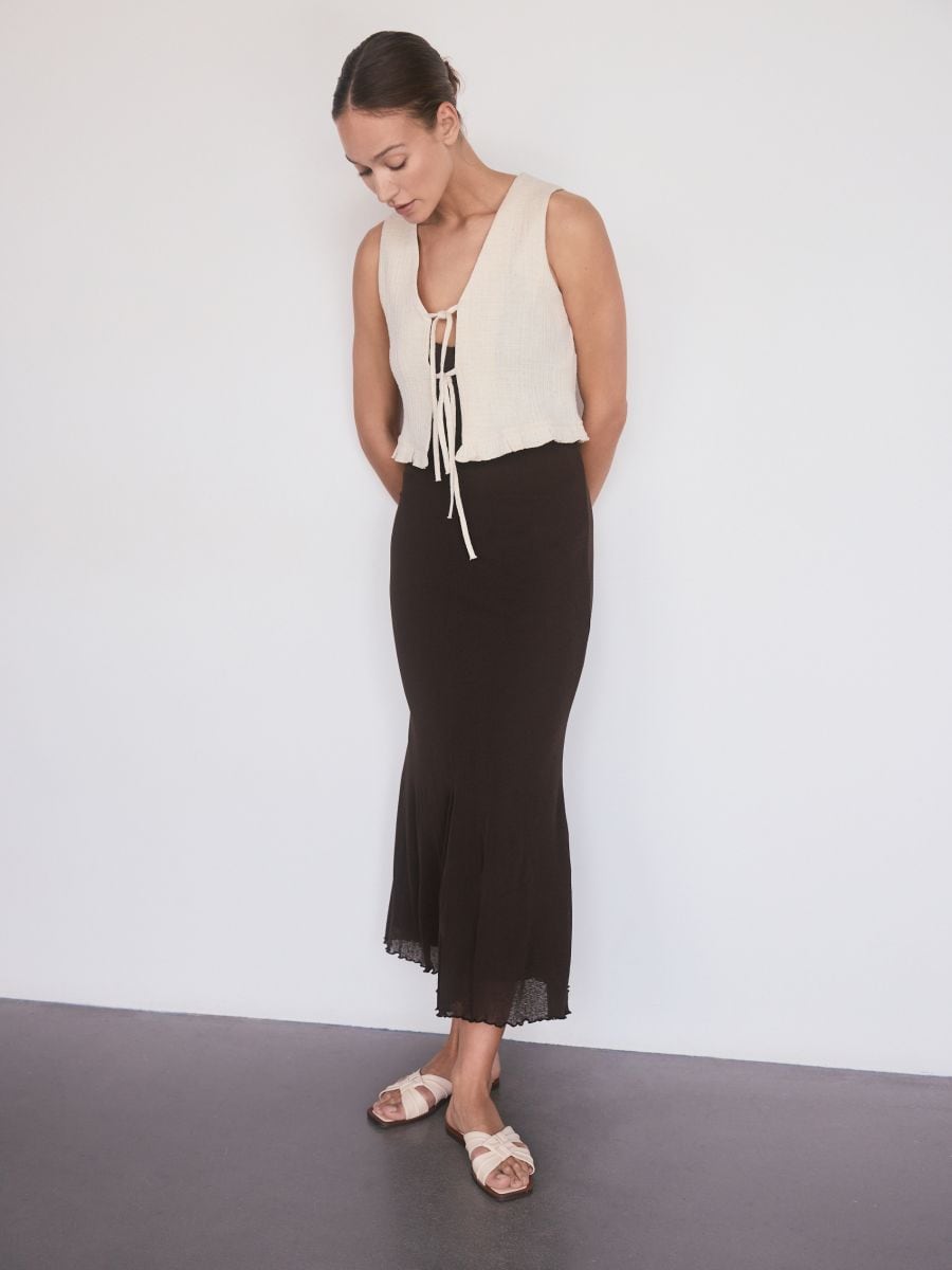 Slides with straps - cream - RESERVED