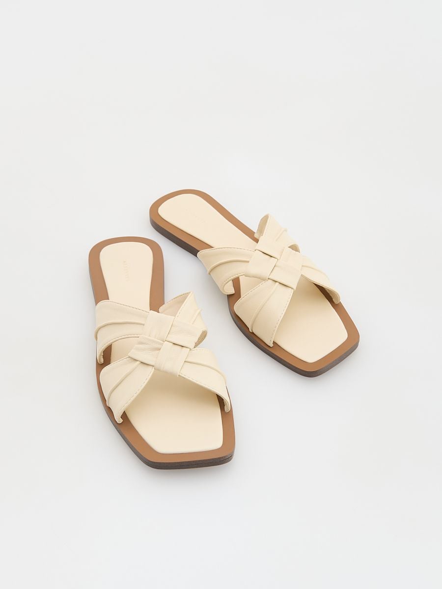 Slides with straps - cream - RESERVED - 3
