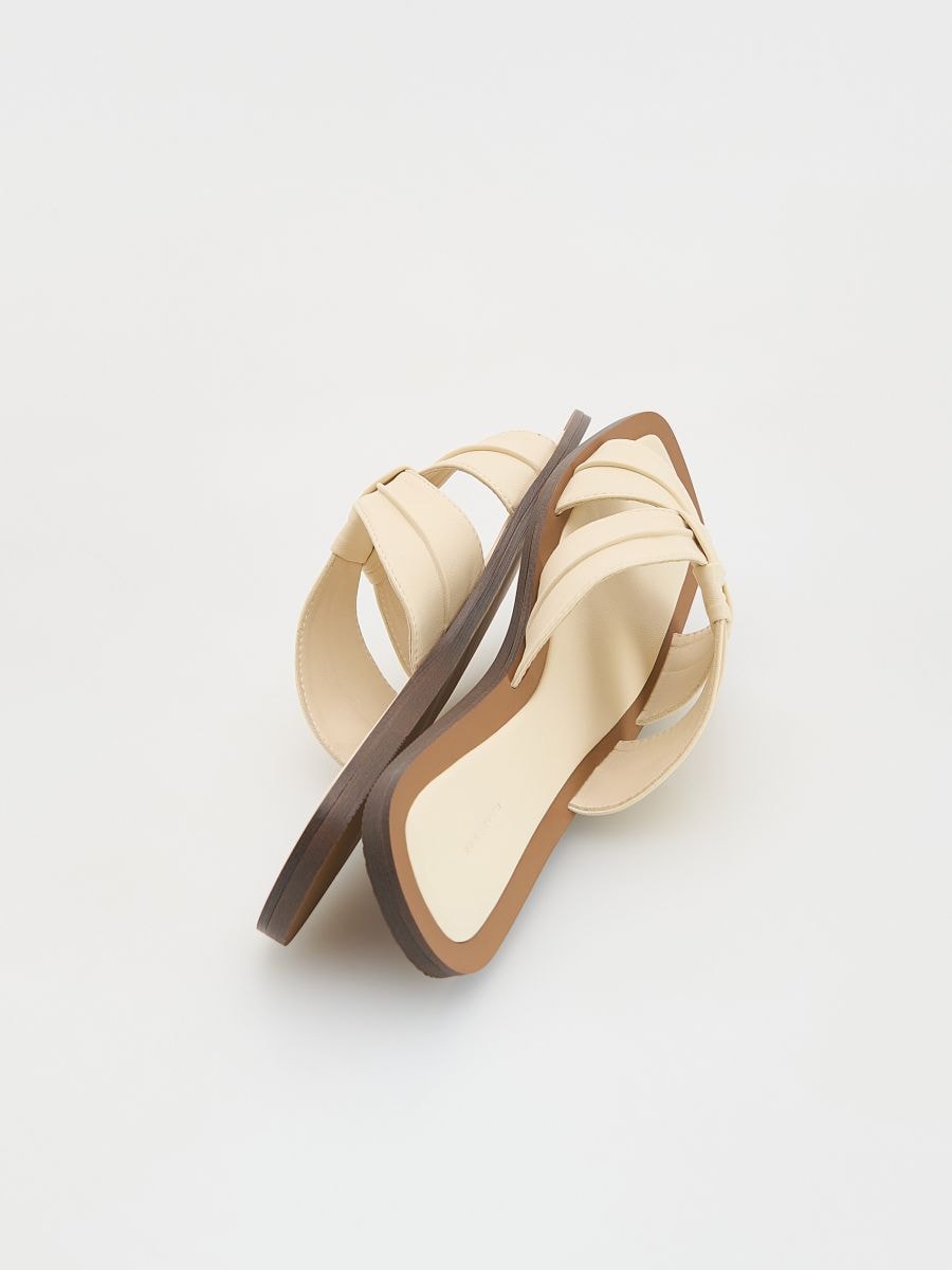 Slides with straps - cream - RESERVED - 4