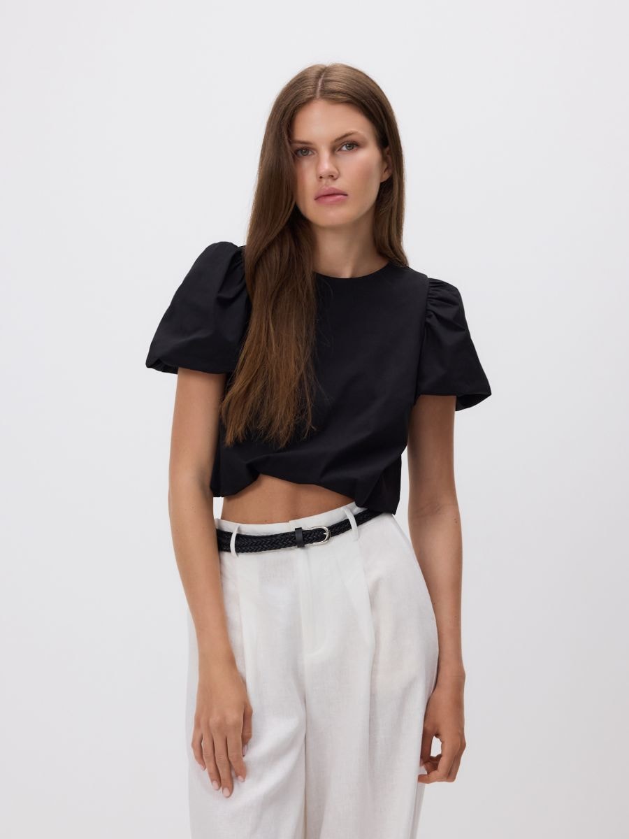 Puff sleeve top - black - RESERVED - 2