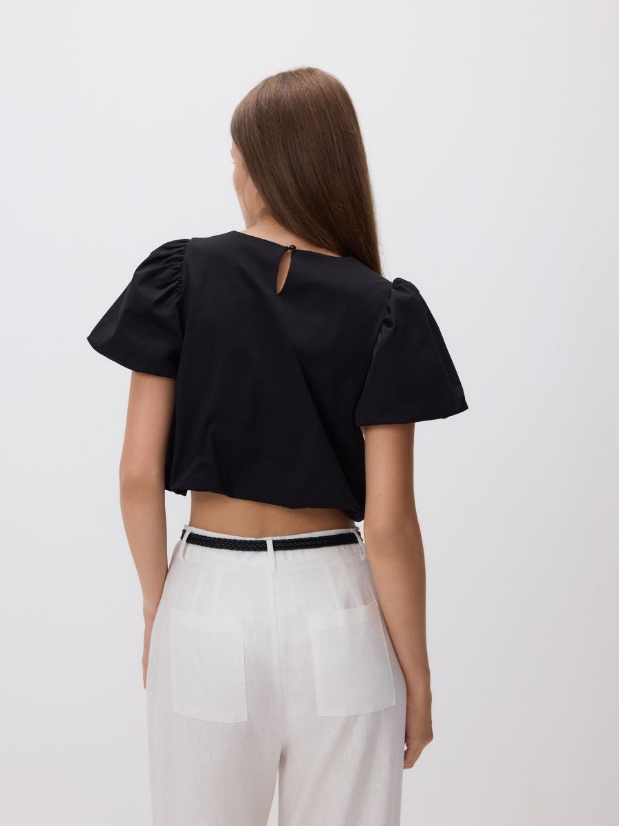 Puff sleeve top - black - RESERVED - 3