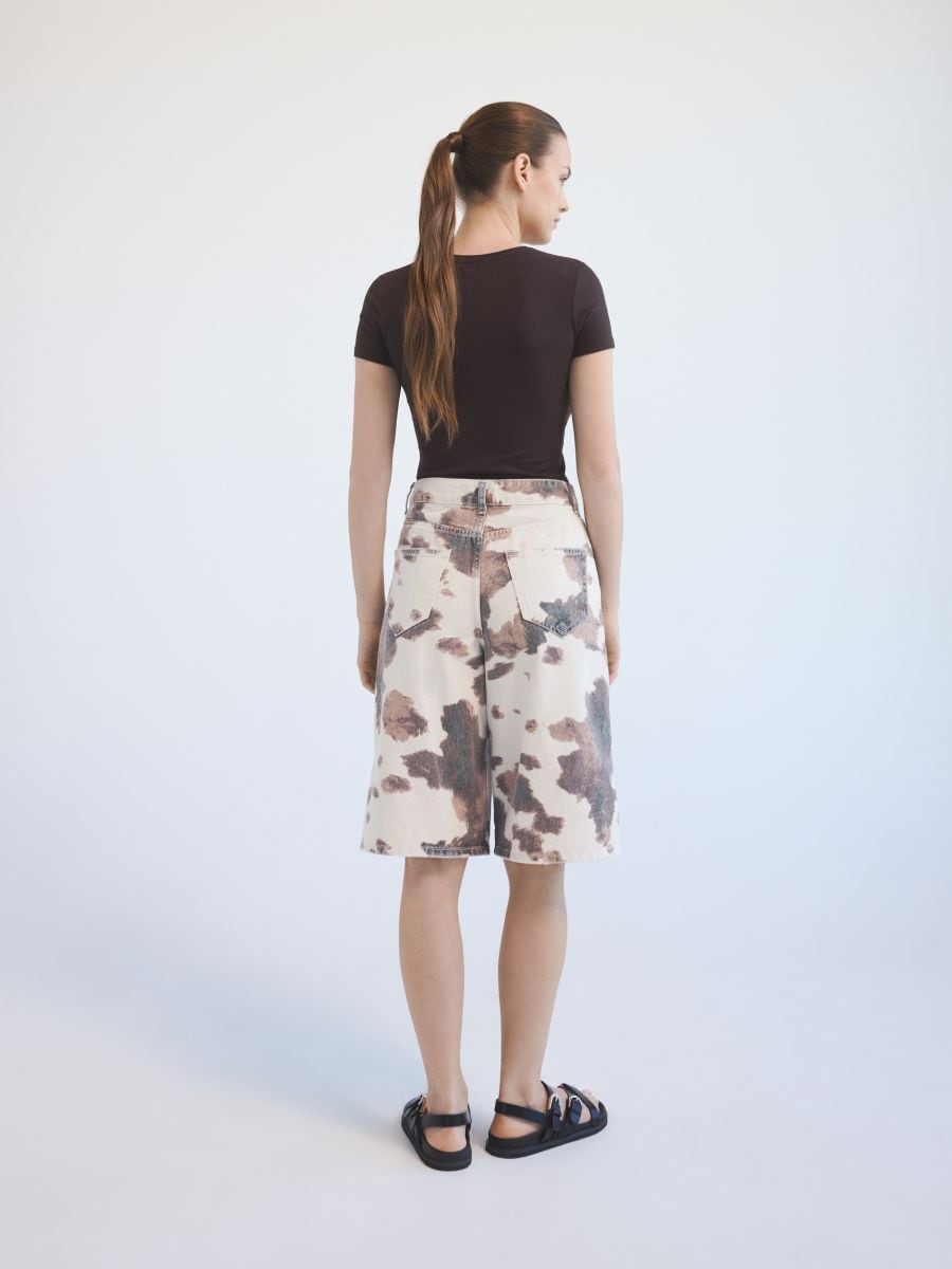 Jeansbermudaer med dyreprint - flerfarvet - RESERVED - 3