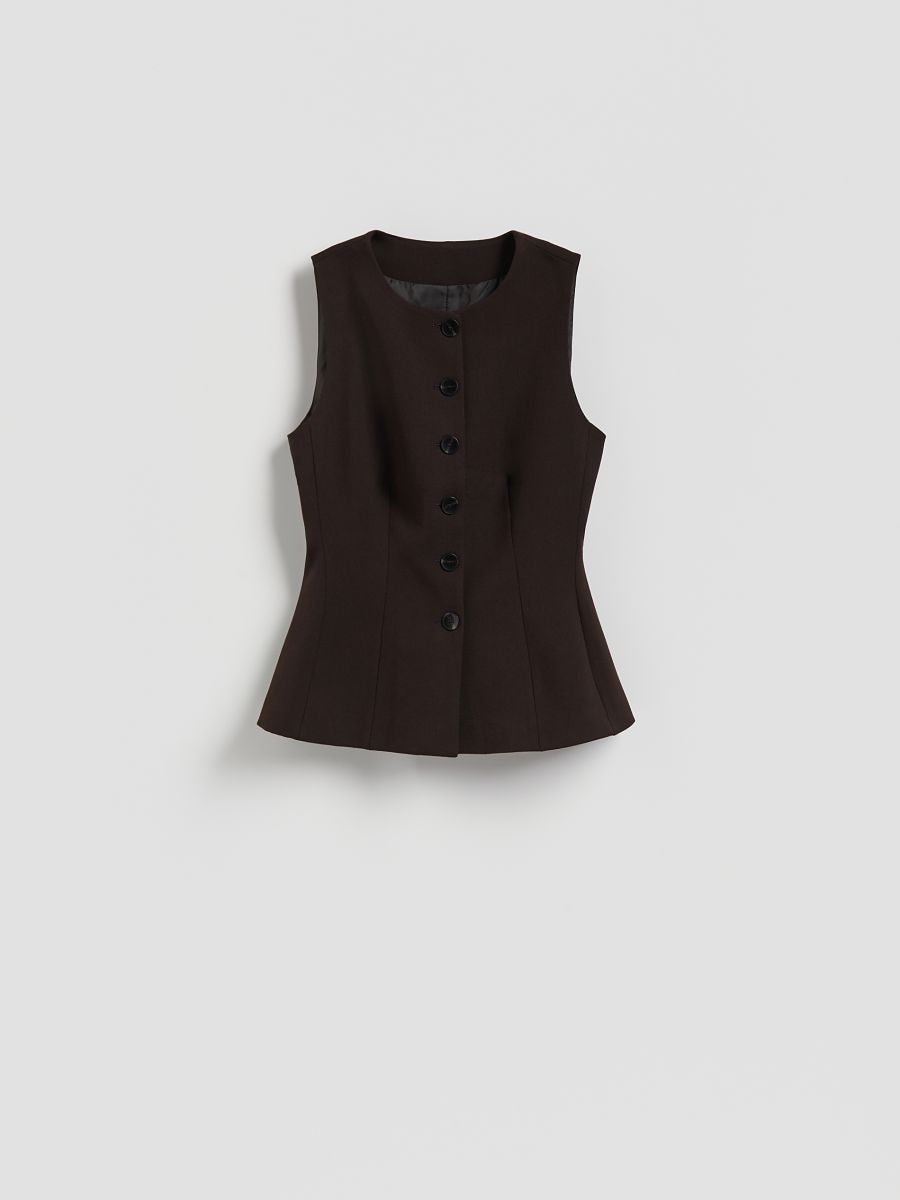 Viscose rich vest - dark brown - RESERVED