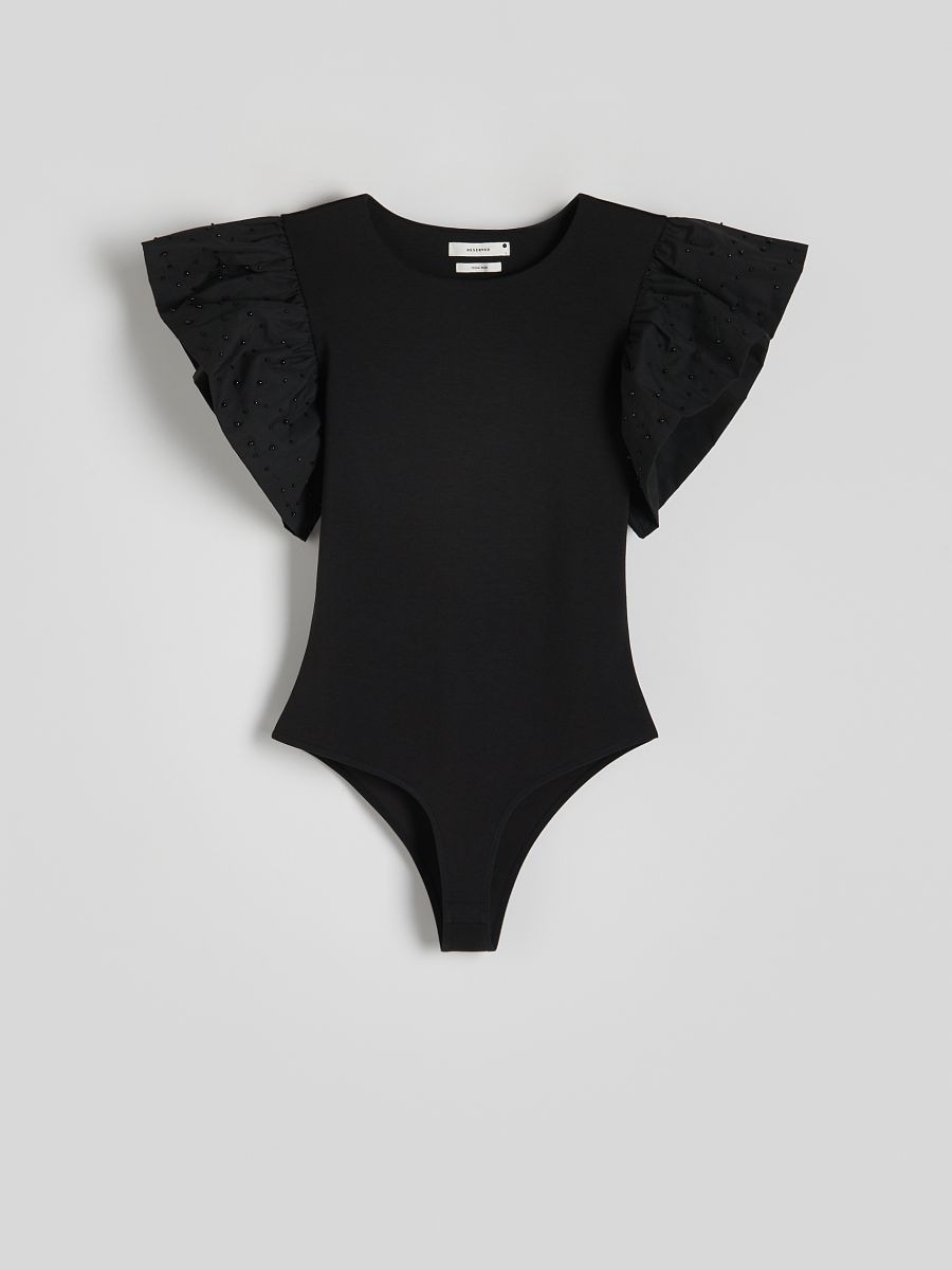 Bodysuit with ruffle details - black - RESERVED - 4