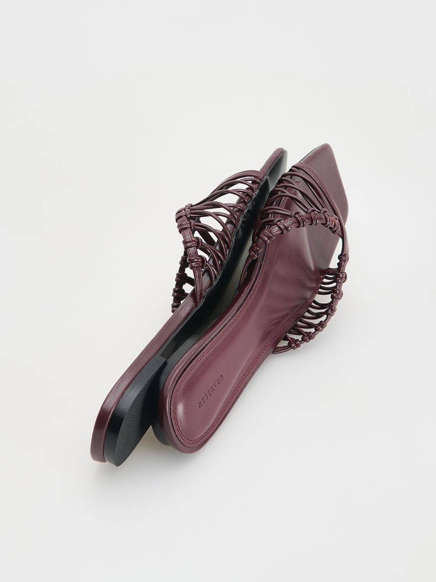 Slides with straps - maroon - RESERVED - 3
