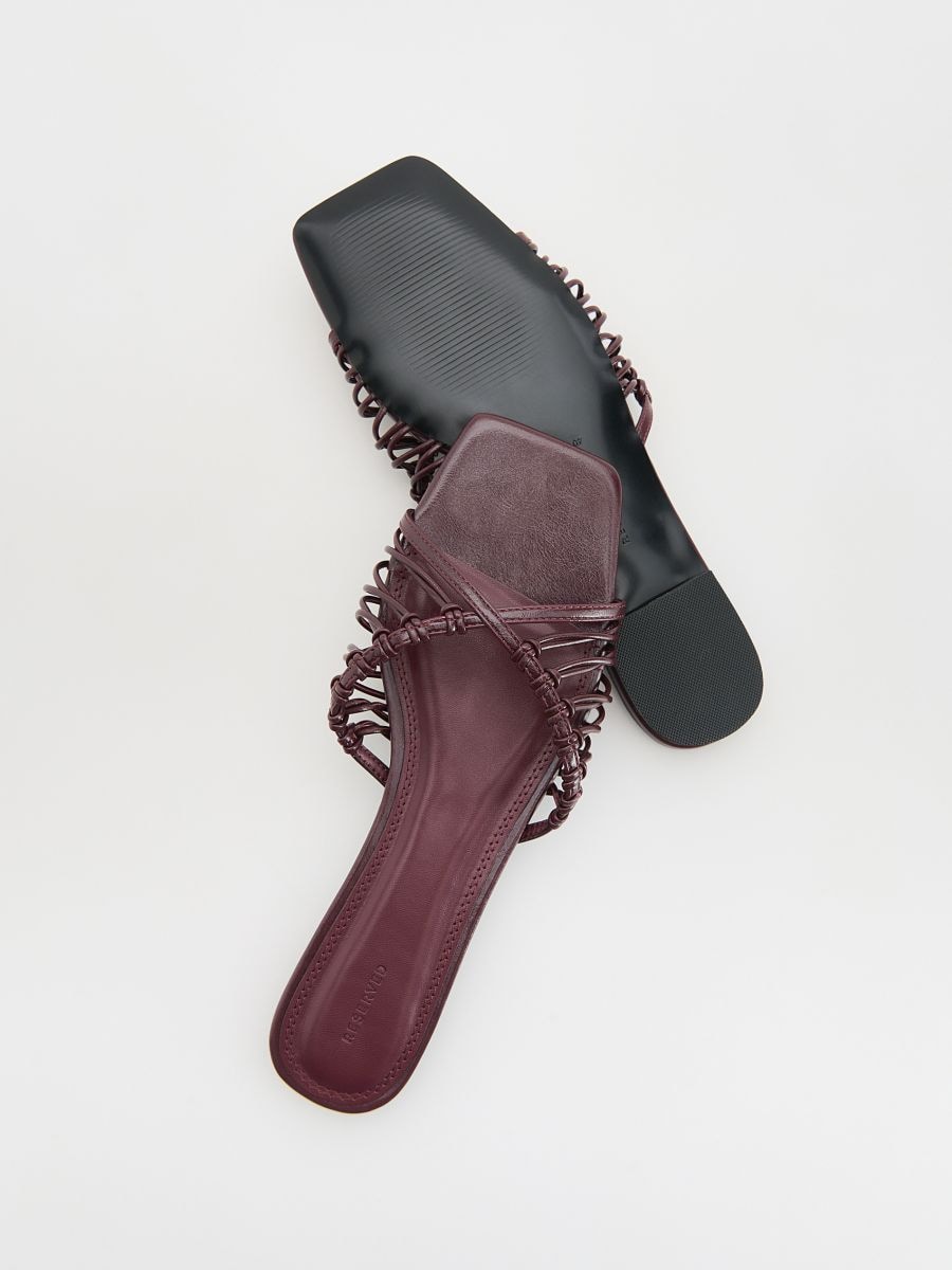 Slides with straps - maroon - RESERVED - 4