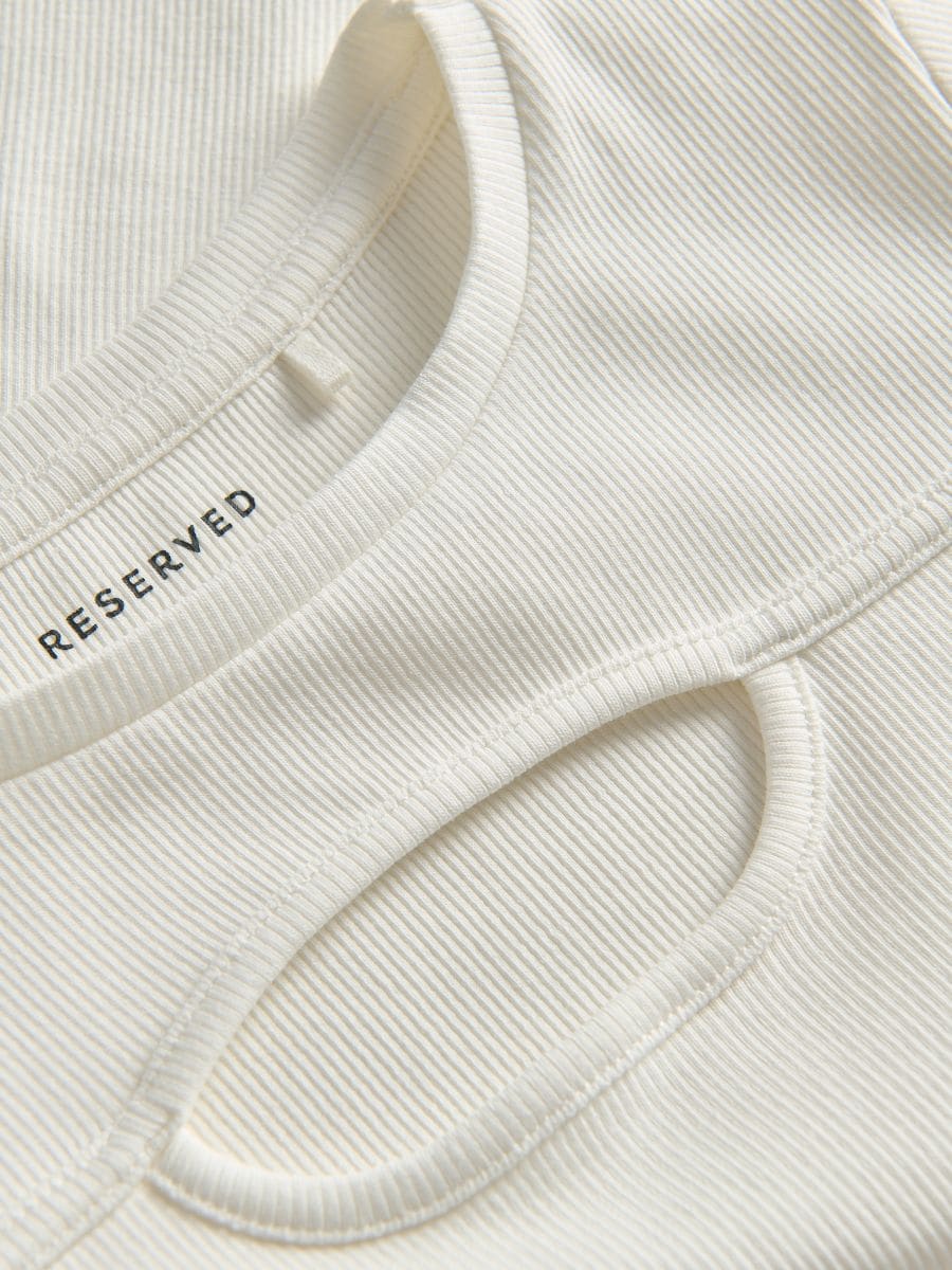 Soonikkoes T-särk sügava kaelusega seljal - kreemvalge - RESERVED - 6