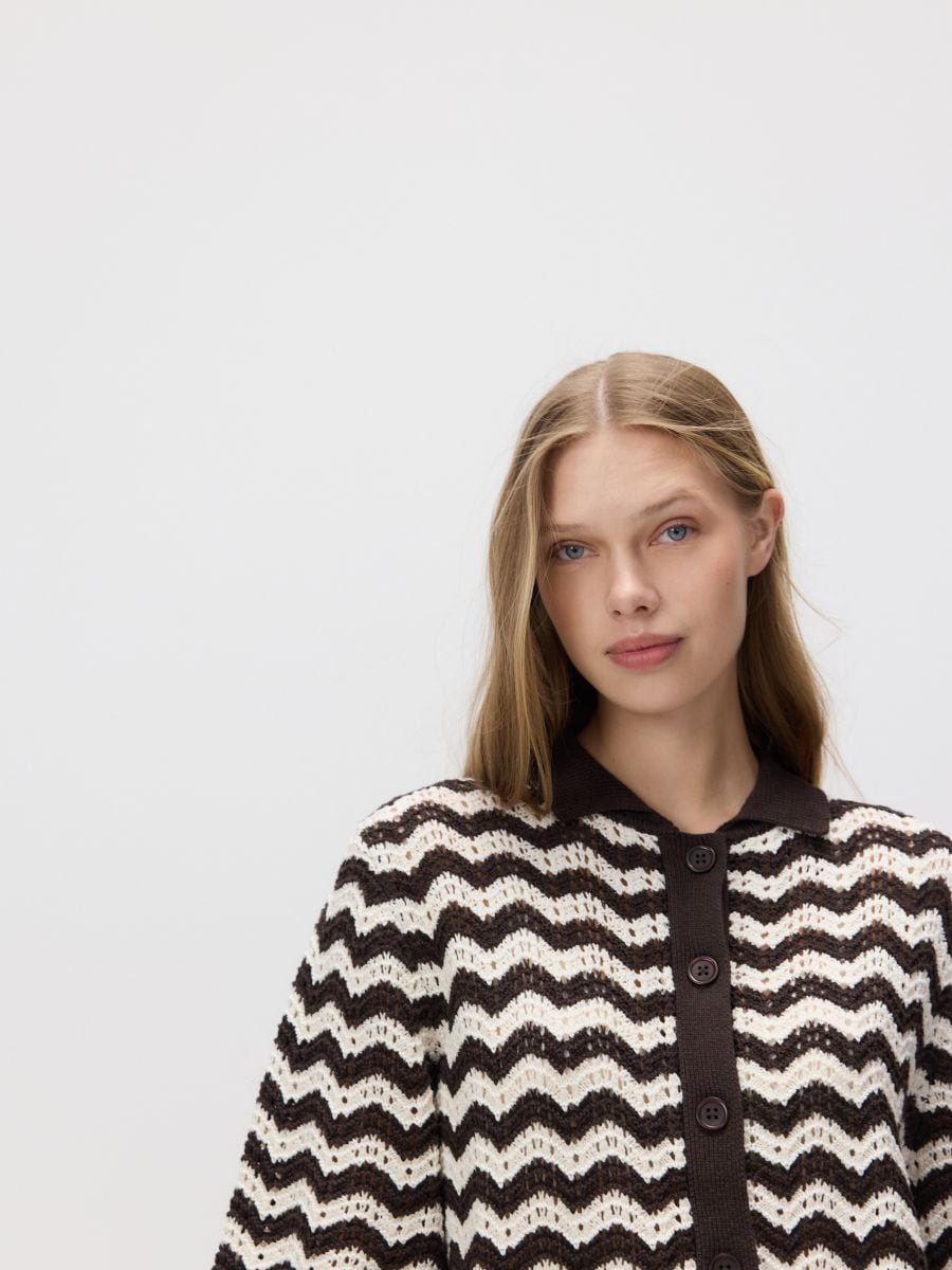 LADIES` SWEATER - brown - RESERVED