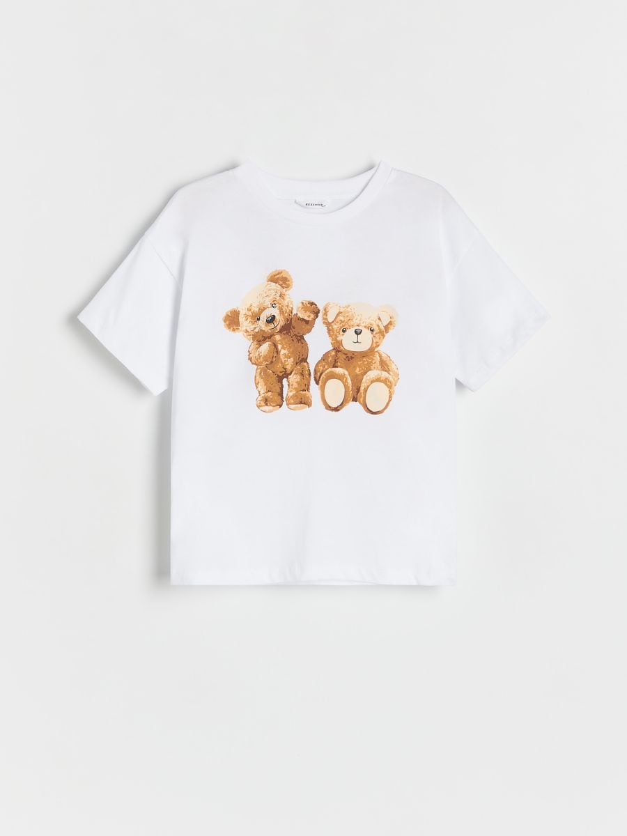 T-shirt en coton imprimé - crème - RESERVED