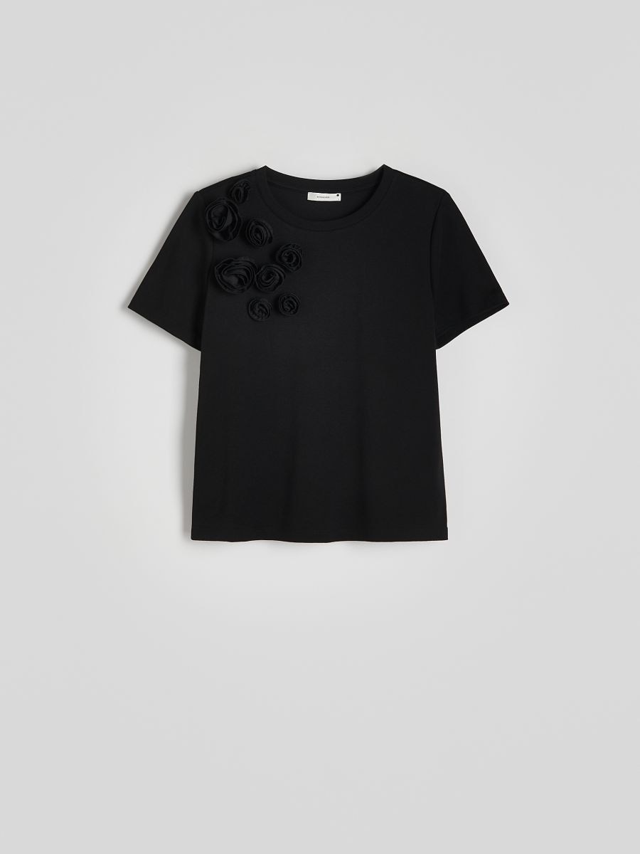 T-shirt with appliqué - black - RESERVED