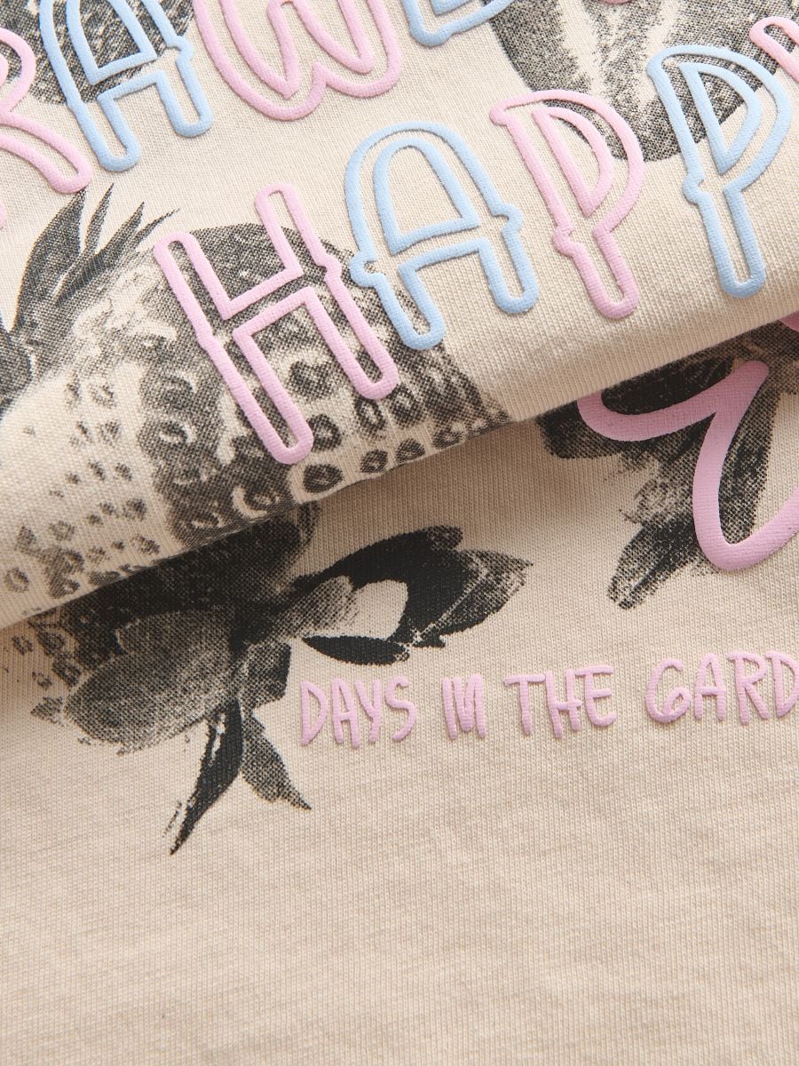 T-shirt with raised print - nude - RESERVED - 4