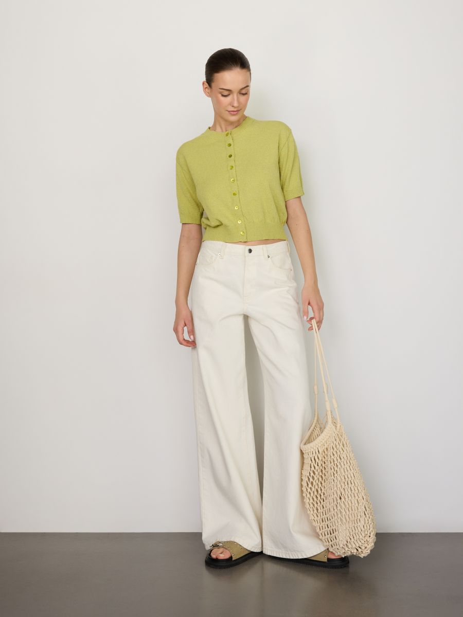 Short-sleeved sweater - pale green - RESERVED - 2