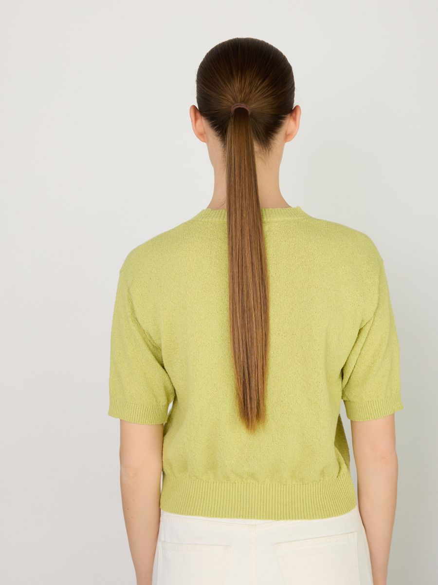 Short-sleeved sweater - pale green - RESERVED - 4