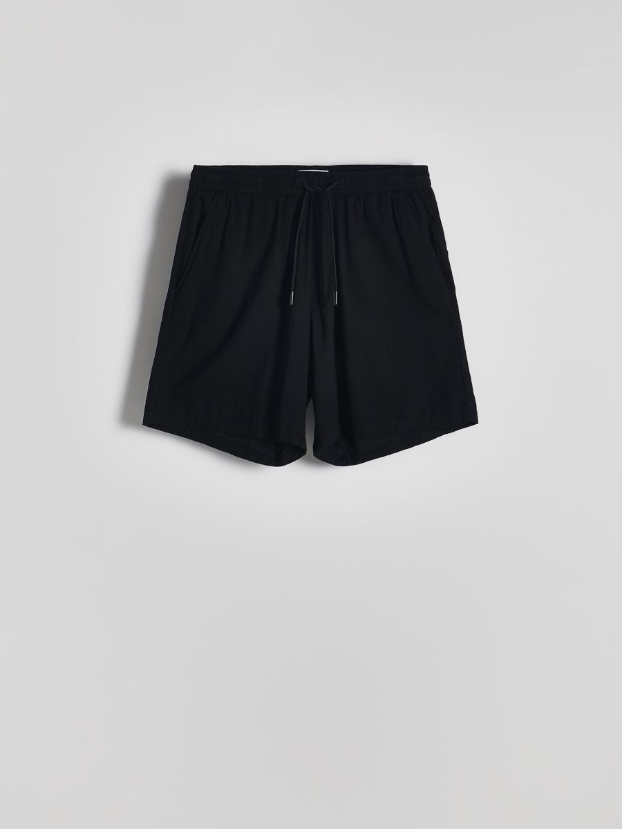 Linen blend jogger shorts - black - RESERVED - 5