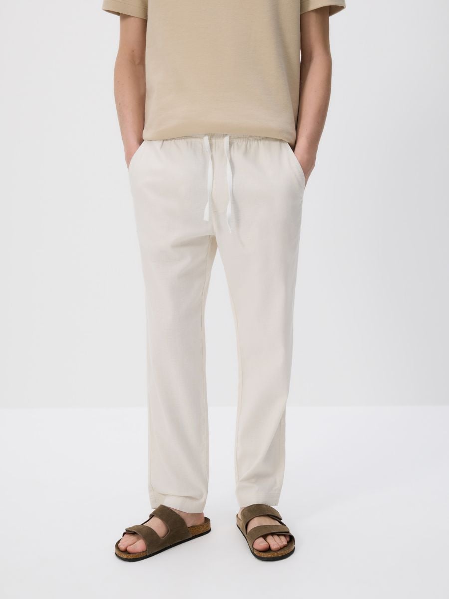 Cotton joggers - cream - RESERVED