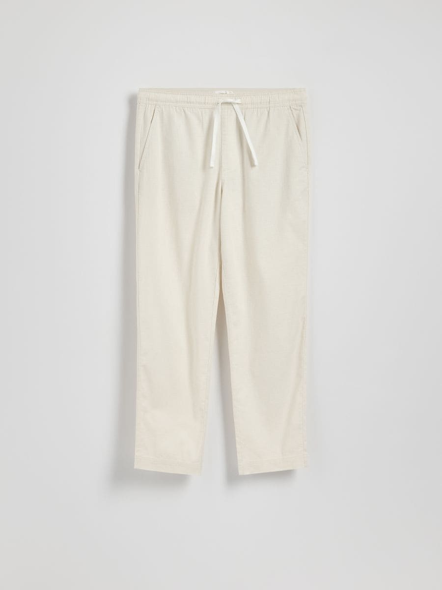 Pamučne jogger hlače - krem - RESERVED - 2