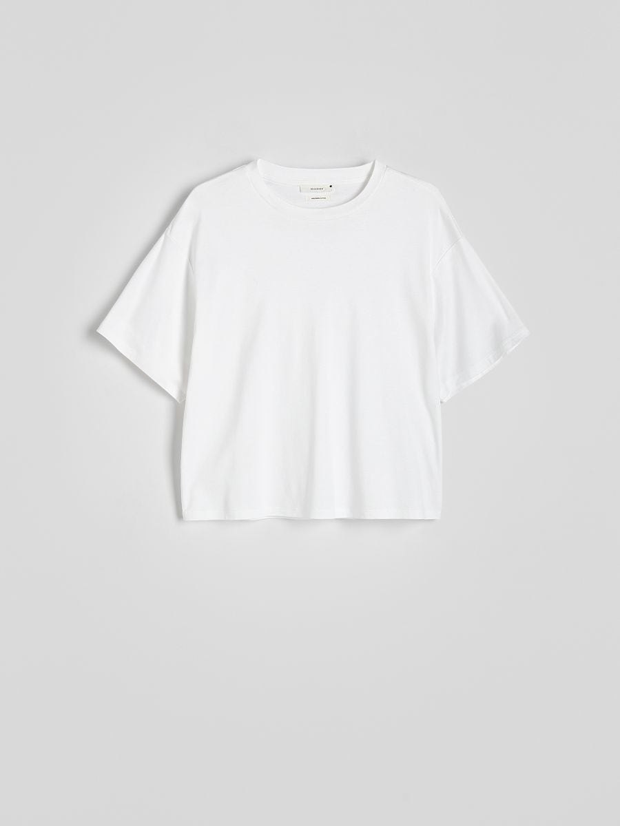 T-shirt oversize - biały - RESERVED - 4