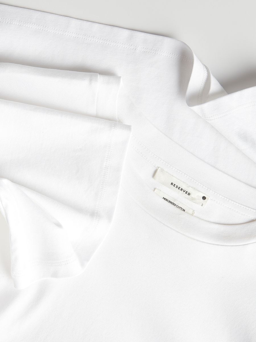 T-shirt oversize - biały - RESERVED - 5