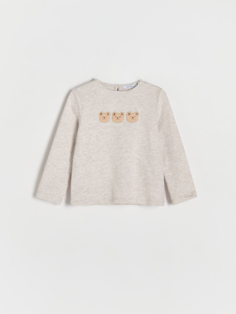 Blouse with decorative appliqué - nude - RESERVED - 3