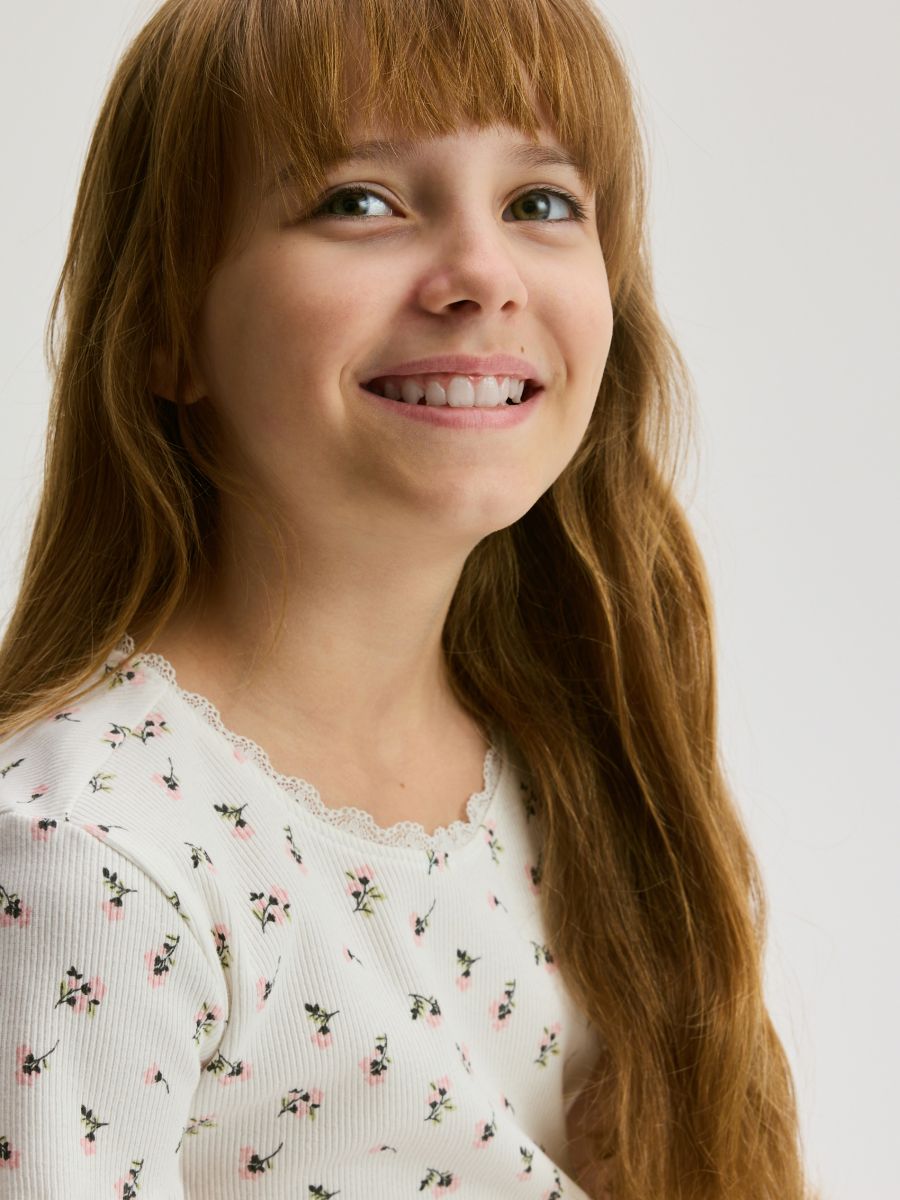 Patterned t-shirt - cream - RESERVED - 3