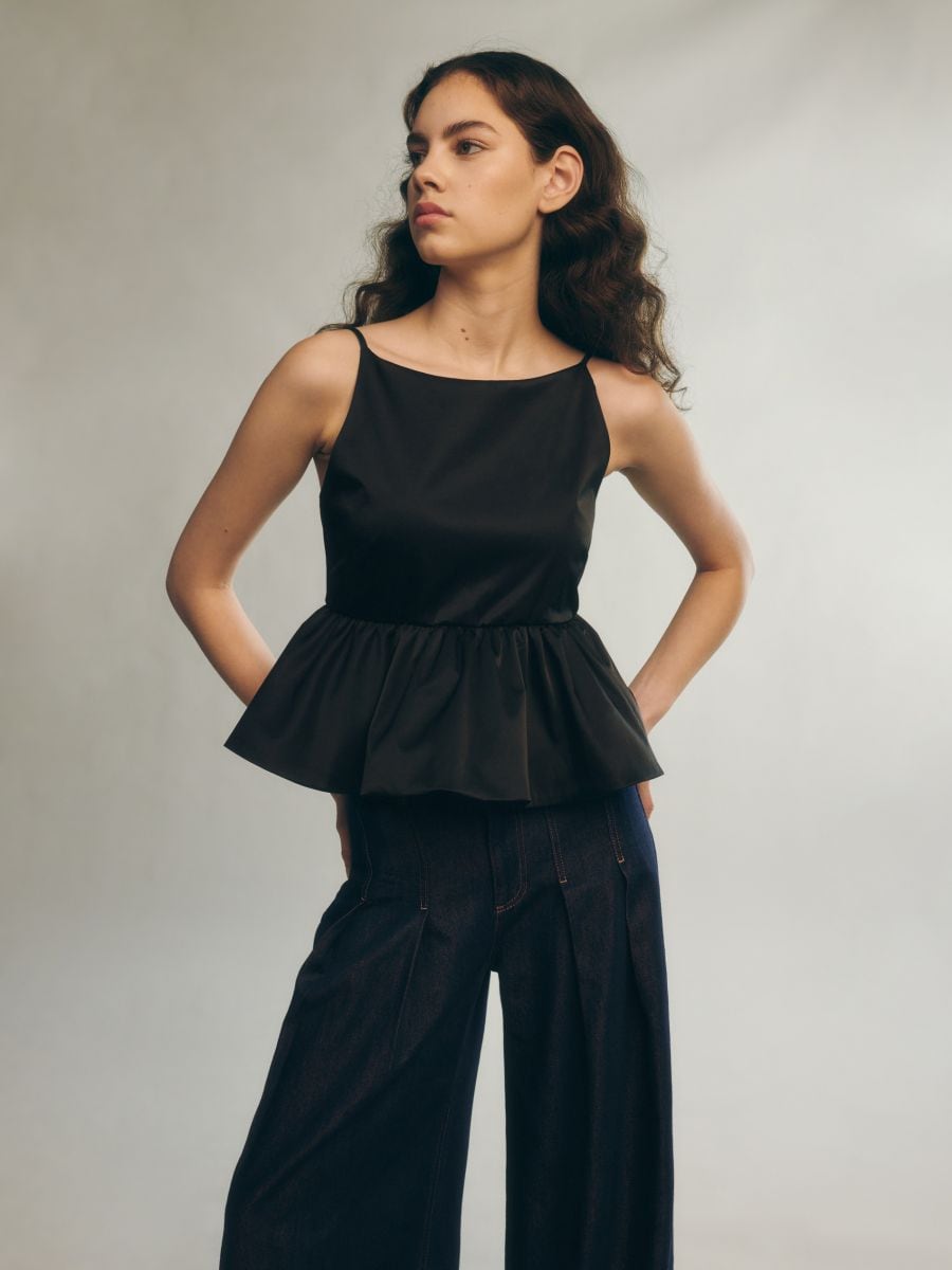 Top with overskirt - black - RESERVED