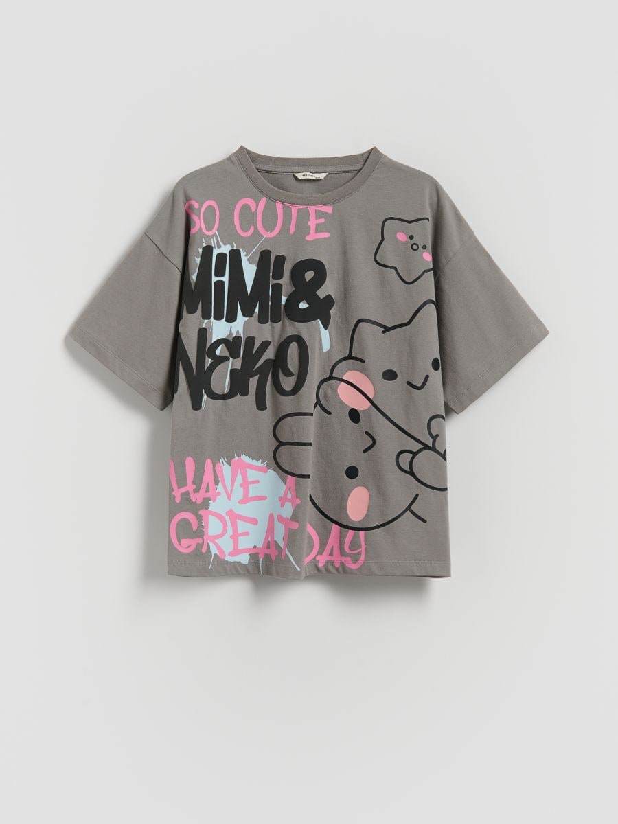 Tricou Mimi & Neko - gri-închis - RESERVED