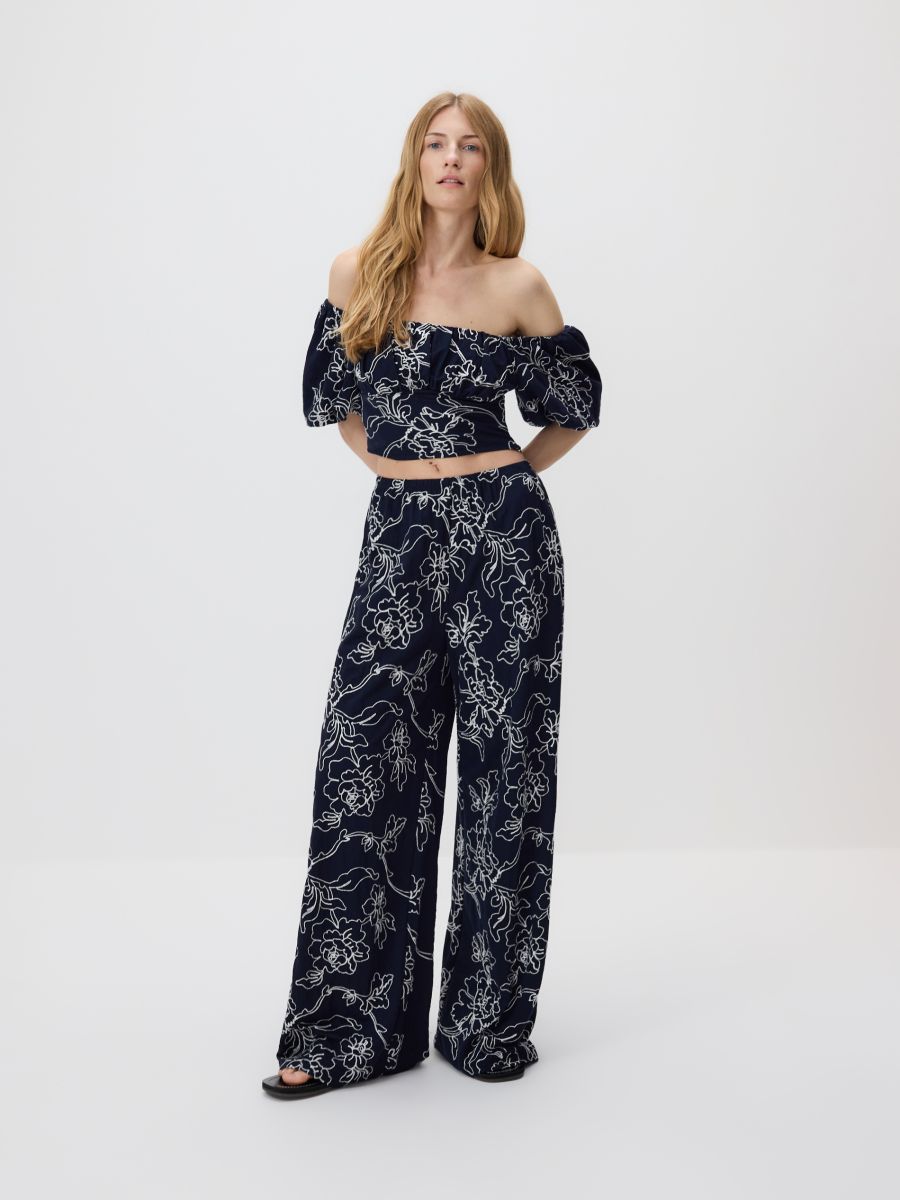 Gestickte Bluse - marineblau  - RESERVED - 7