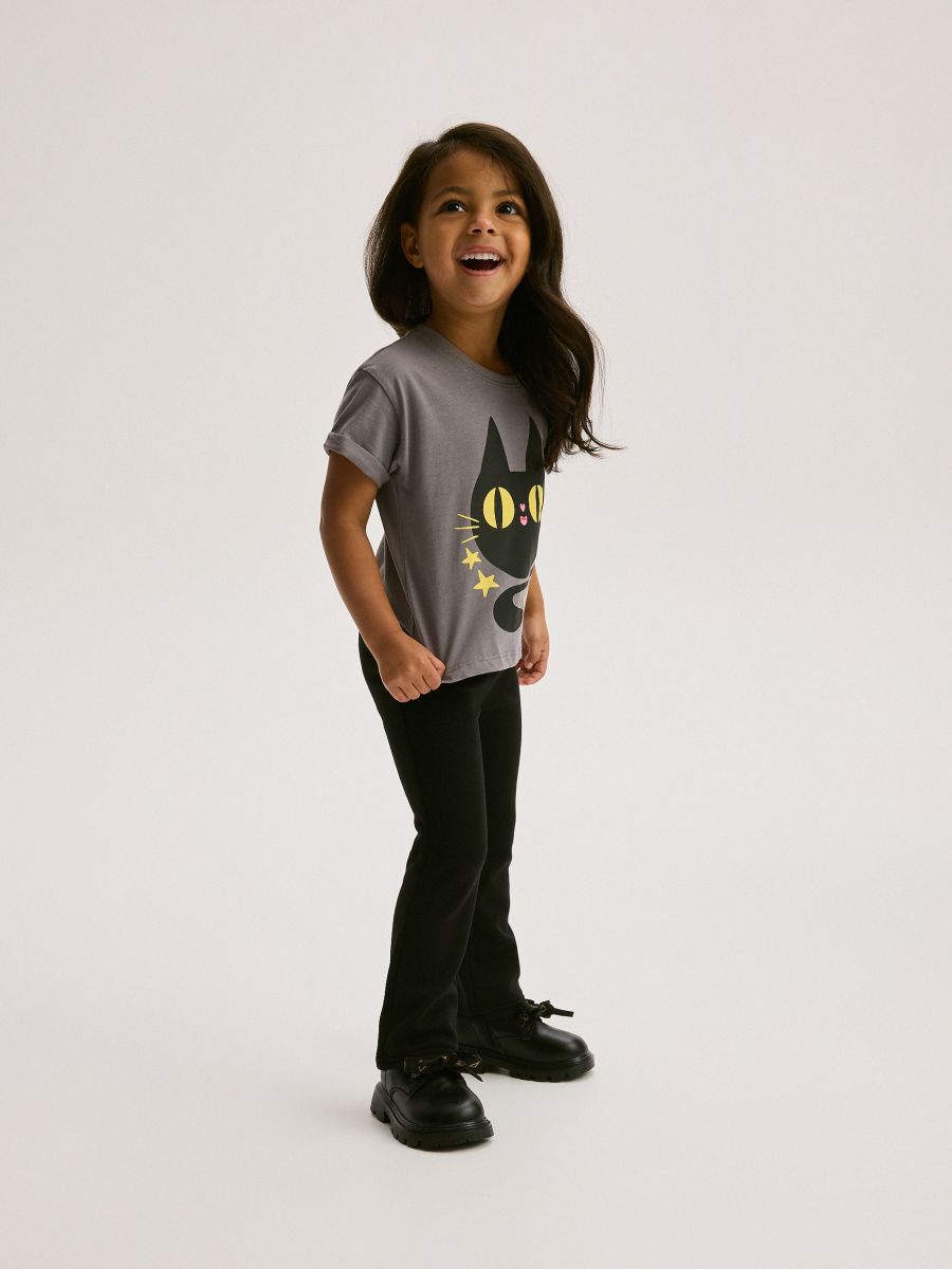 T-shirt with shiny print - dark grey - RESERVED - 3