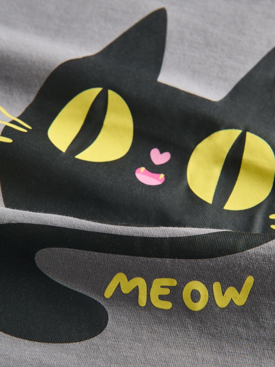 T-shirt with shiny print - dark grey - RESERVED - 4