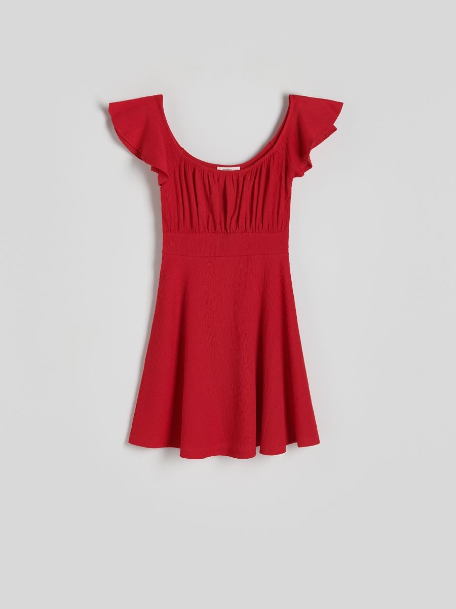 Mini dress with ruffles - red - RESERVED - 5