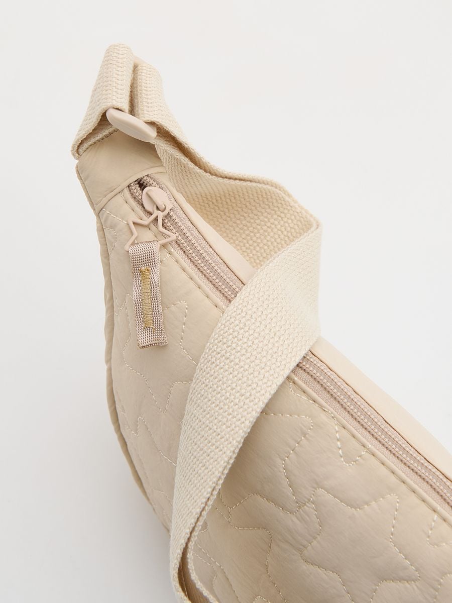 Quilted bag with adjustable strap - beige - RESERVED - 4