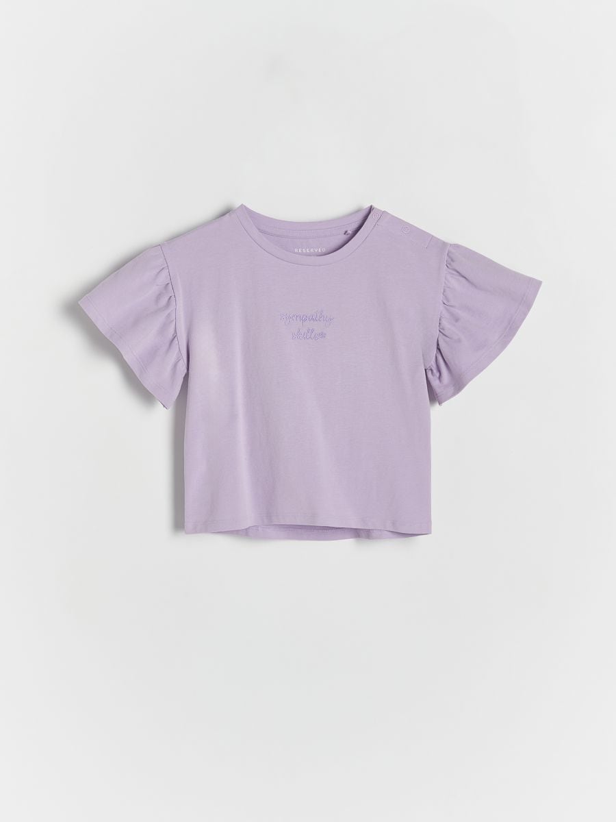 T-Shirt mit Puffärmeln - lavendel - RESERVED