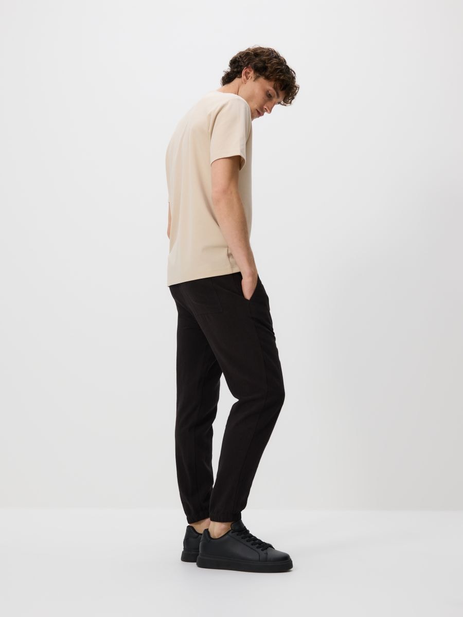 Linen rich joggers - black - RESERVED - 3