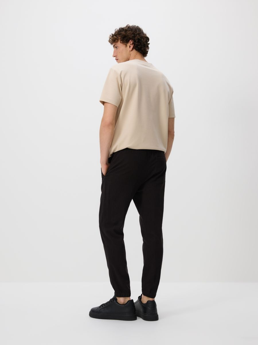 Linen rich joggers - black - RESERVED - 4