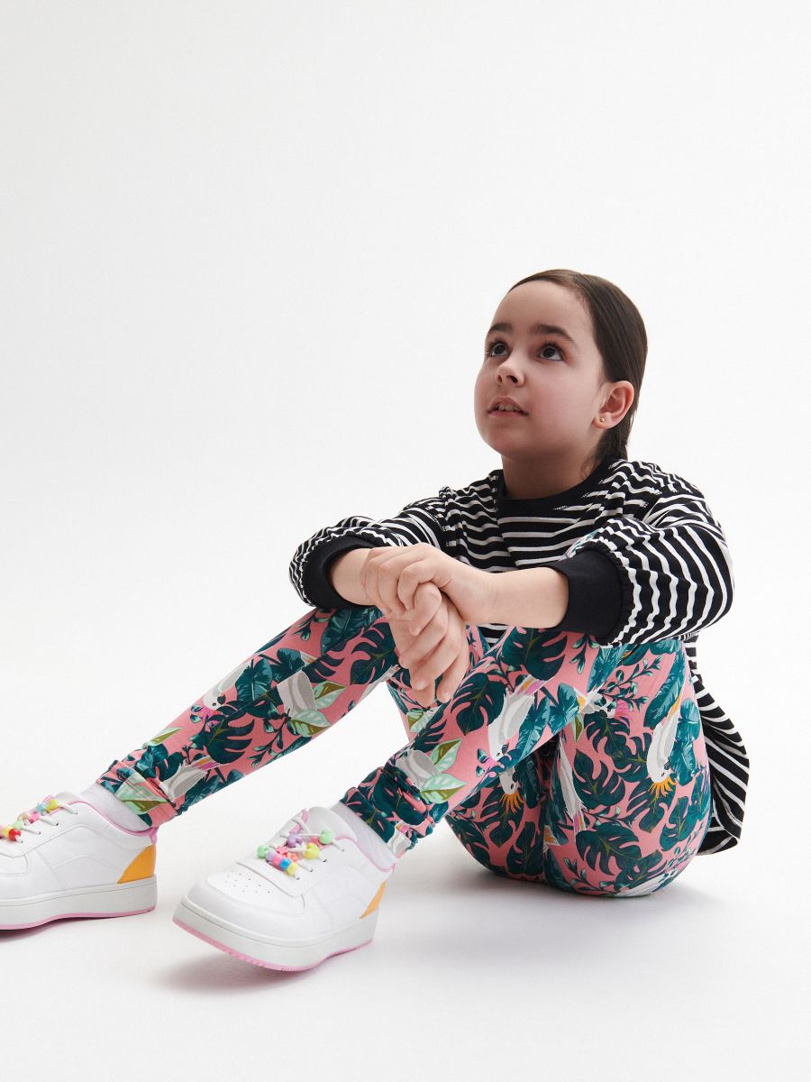Legging en coton majoritaire à motifs - Multicolore - RESERVED - 3