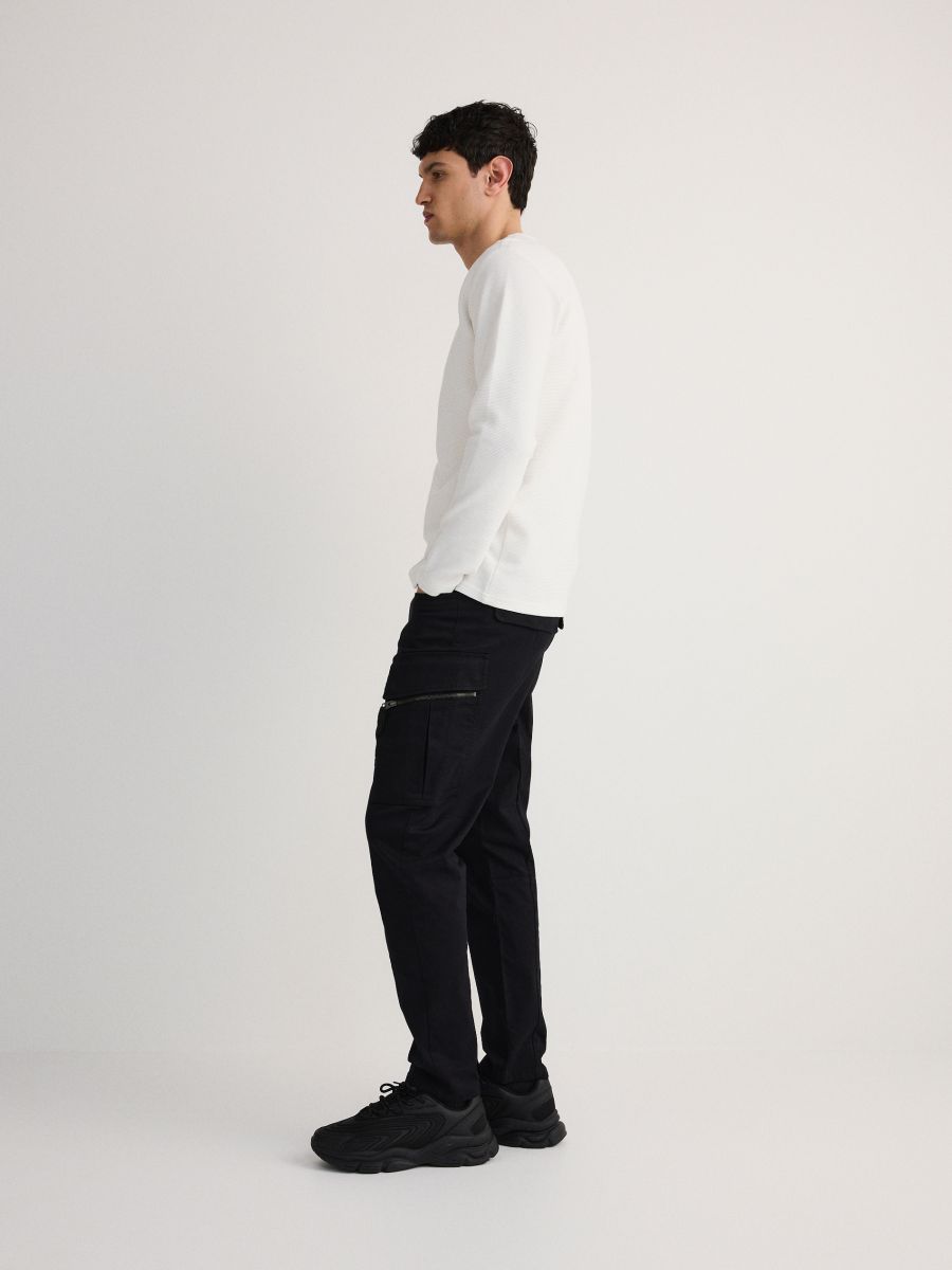 Slim-Fit-Cargohose - schwarz - RESERVED - 4