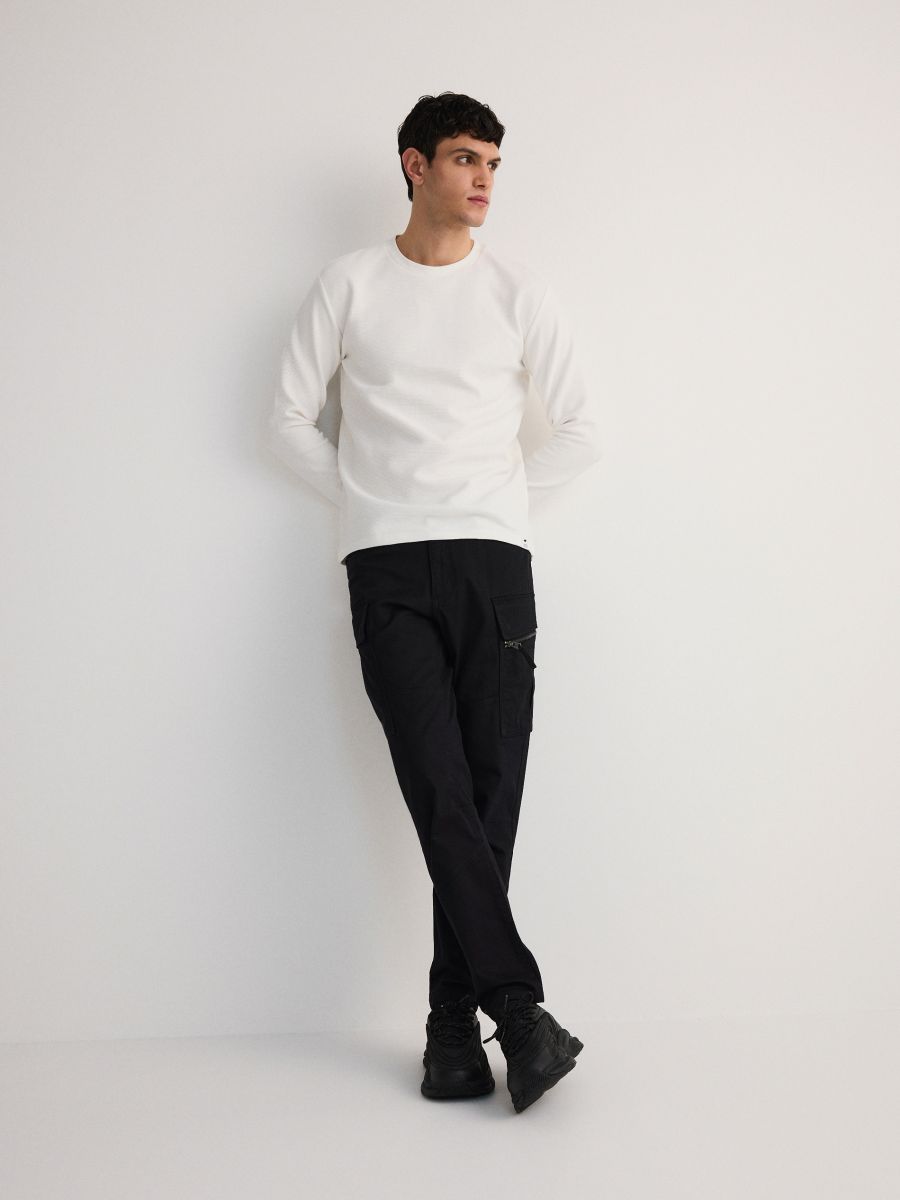 Slim-Fit-Cargohose - schwarz - RESERVED - 5