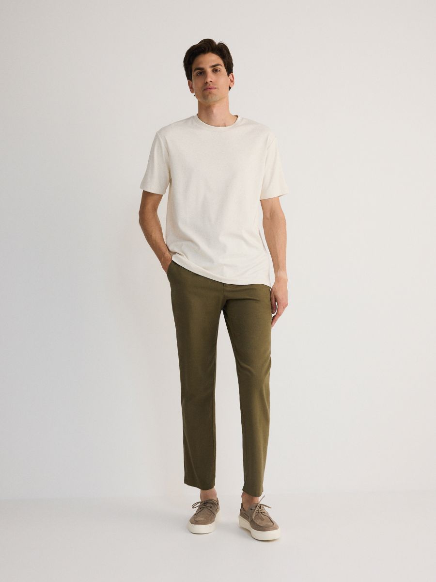 Blouse with viscose blend - beige - RESERVED - 3