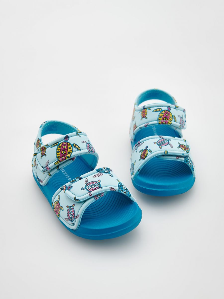 SANDALS WITH VELCRO FASTENING - light blue - RESERVED - 2