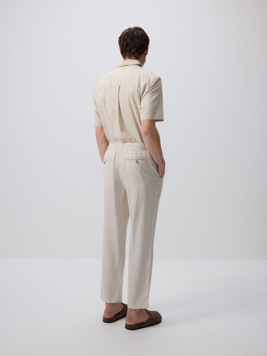 Linen blend carrot trousers - nude - RESERVED - 3