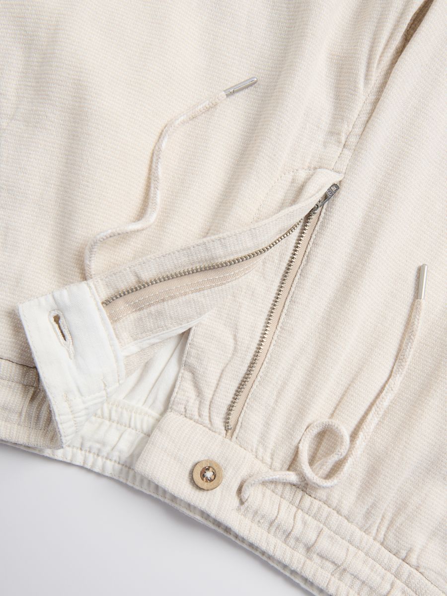Linen blend carrot trousers - nude - RESERVED - 6