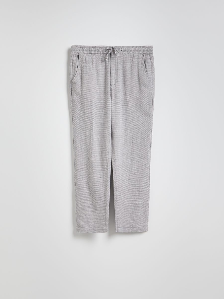 Linen blend carrot trousers - dark grey - RESERVED - 4