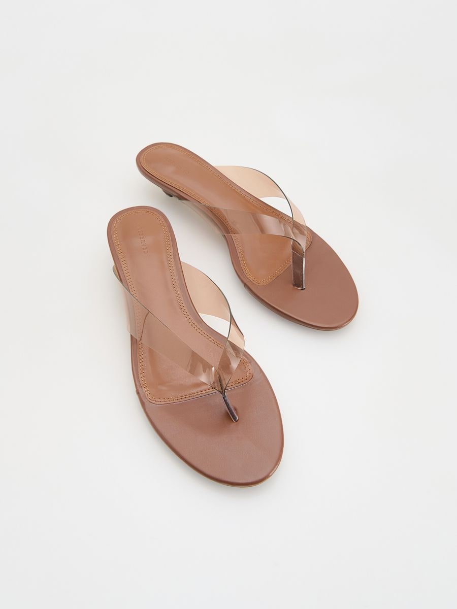 LADIES` MULES - brown - RESERVED - 2